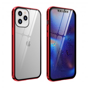 Magnet Full-body Handyhülle für iPhone 12 Pro Max "Stronghold" - rot Magnet Full-body Handyhülle für iPhone 12 Pro Max "Stronghold" - rot
