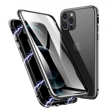 Magnet Full-body Handyhülle für iPhone 11 Pro "Stronghold" - silbern