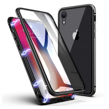 Magnet Full-body Handyhülle für iPhone XR "Stronghold" - schwarz