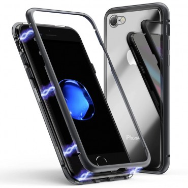 Magnet Full-body Handyhülle für iPhone SE 2020 / iPhone 8 / iPhone 7 "Stronghold" - schwarz Magnet Full-body Handyhülle für iPhone SE 2020 / iPhone 8 / iPhone 7 "Stronghold" - schwarz