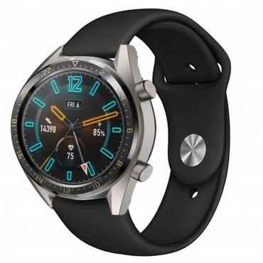 Ersatzarmband für Huawei Watch GT2 46mm aus Silikon - schwarz