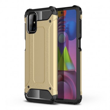 Robuste Handyhülle für Samsung Galaxy M51 "Rock" - goldfarbig