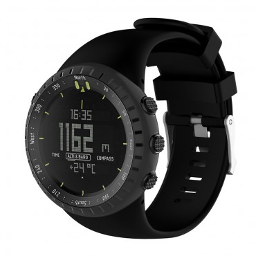 Ersatzarmband für Suunto Core "Smooth" aus Silikon mit Werkzeug für Uhrenarmband-Wechsel - schwarz