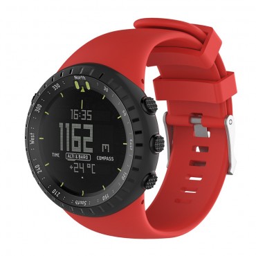 Ersatzarmband für Suunto Core "Smooth" aus Silikon mit Werkzeug für Uhrenarmband-Wechsel - rot