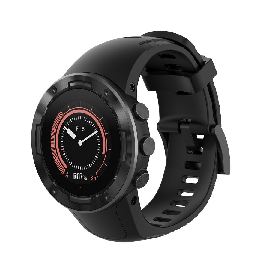 Ersatzarmband für Suunto 5 "Classic" aus Silikon mit Werkzeug für Uhrenarmband-Wechsel - schwarz