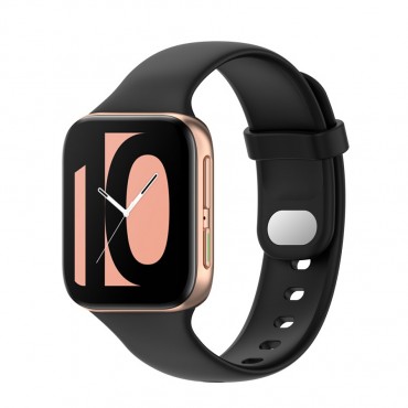 Ersatzarmband für Oppo Watch 41mm "Silver Dot" aus Silikon - schwarz