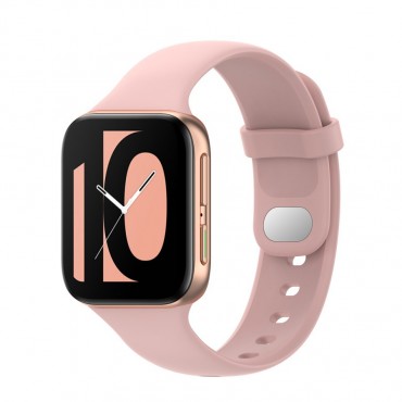 Ersatzarmband für Oppo Watch 41mm "Silver Dot" aus Silikon - pink