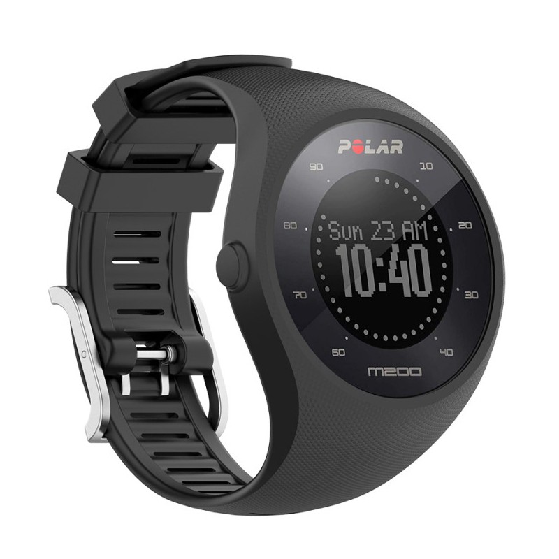 Ersatzarmband für Polar M200 "Dashes" aus Silikon - schwarz
