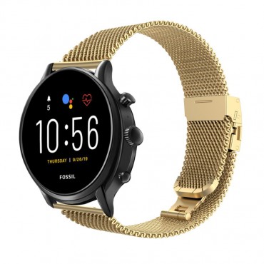 Ersatzarmband für Fossil Gen 5 "Mesh" aus Edelstahl - goldfarbig