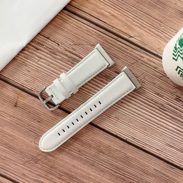 Ersatzarmband für Oppo Watch 46mm "Leatherman" aus Kunstleder - weiß