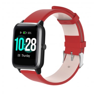 Ersatzarmband für Haylou Solar LS01 "Artificial" aus Kunstleder - rot