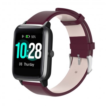 Ersatzarmband für Haylou Solar LS01 "Artificial" aus Kunstleder - Magenta