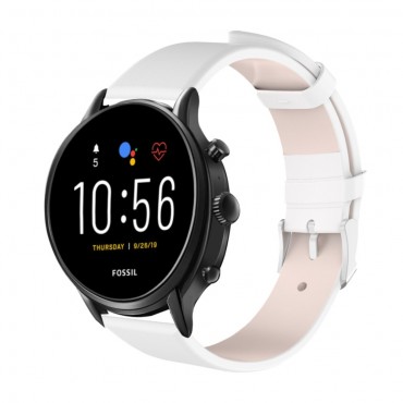 Ersatzarmband für Fossil Gen 5 "Artificial" aus Kunstleder - weiß