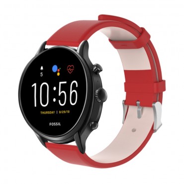 Ersatzarmband für Fossil Gen 5 "Artificial" aus Kunstleder - rot