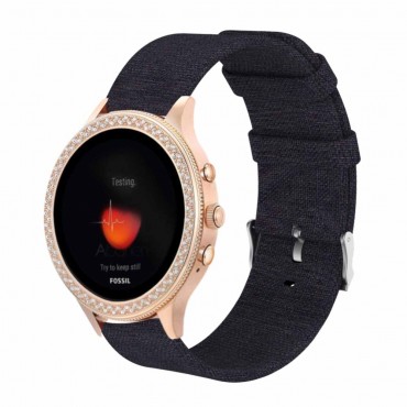 Ersatzarmband für Fossil Gen 4 "Elastic" aus Nylon - schwarz