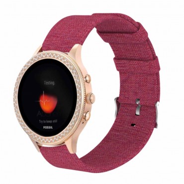 Ersatzarmband für Fossil Gen 4 "Elastic" aus Nylon - rot