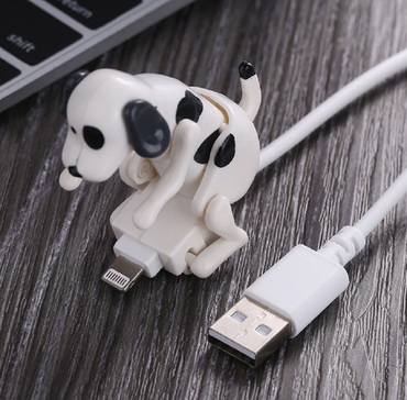 Micro USB Kabel zum Laden und Datenübertragung mit streunendem Spielzeug "DoggyPower" - weiß