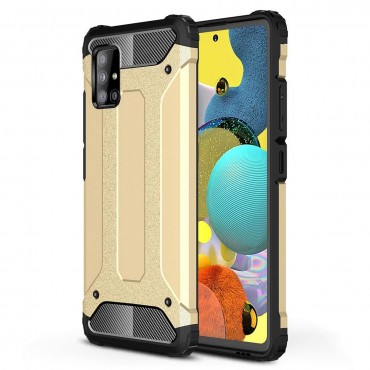 Robuste Handyhülle für Samsung Galaxy A51 5G "Rock" - goldfarbig