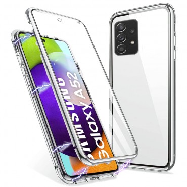 Magnet Full-body Handyhülle für Samsung Galaxy A52s 5G / Galaxy A52 / Galaxy A52 5G "Stronghold" - silbern Magnet Full-body Handyhülle für Samsung Galaxy A52s 5G / Galaxy A52 / Galaxy A52 5G "Stronghold" - silbern