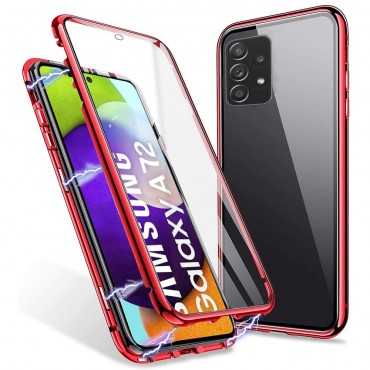Magnet Full-body Handyhülle für Samsung Galaxy A72 / Galaxy A72 5G "Stronghold" - rot Magnet Full-body Handyhülle für Samsung Galaxy A72 / Galaxy A72 5G "Stronghold" - rot
