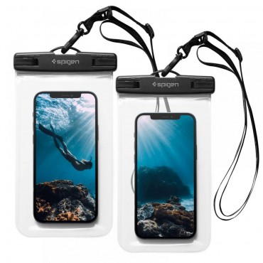 2 Pack: Unterwasser Handyhülle Spigen "A601" - crystal clear