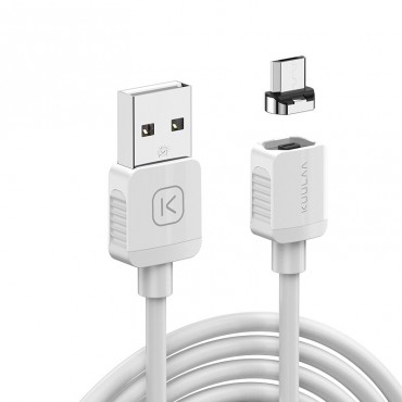 Ladekabel "Charge and Shine" mit Micro USB Magnetkopf - 1m - weiß