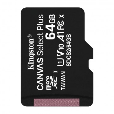 Micro SDXC Speicherkarte Kingston Canvas Select Plus Class 10 UHS-I 100MB/s - 64GB Micro SDXC Speicherkarte Kingston Canvas Select Plus Class 10 UHS-I 100MB/s - 64GB