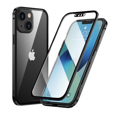 Magnet Full-body Handyhülle für iPhone 13 Mini "Stronghold" - schwarz Magnet Full-body Handyhülle für iPhone 13 Mini "Stronghold" - schwarz
