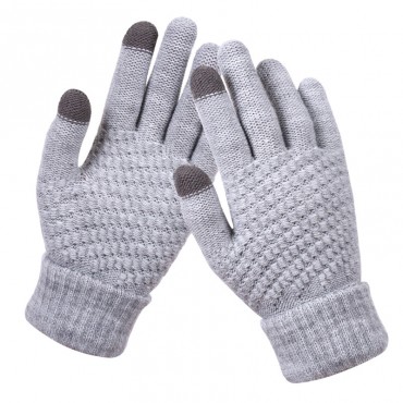 Winter Handschuhe "Velvet Touch" - Touchscreen Handschuhe für Frauen aus Samt für warme Hände an kalten Tagen - grau