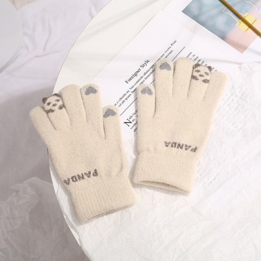 Winter Handschuhe "Panda Touch" - gestrickte Winterhandschuhe für Damen mit Touchscreen-Funktion und attraktivem Motiv - beige Winter Handschuhe "Panda Touch" - gestrickte Winterhandschuhe für Damen mit Touchscreen-Funktion und attraktivem Motiv - beige