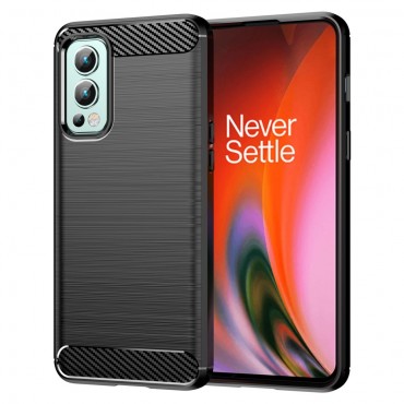 OnePlus Nord 2 5G TPU Handyhülle "Brushed Carbon" - schwarz